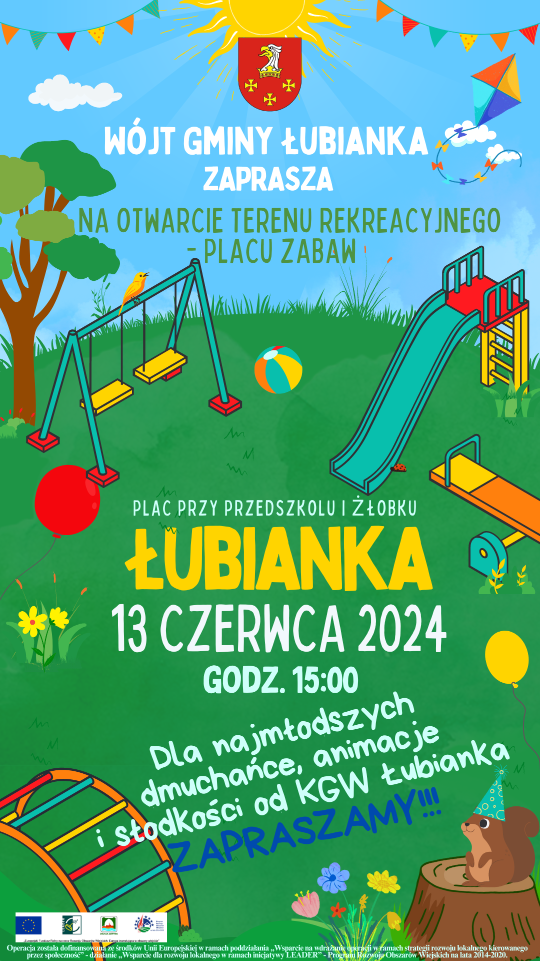 Zaproszenie - otwarcie terenu rekreacyjnego w Łubiance